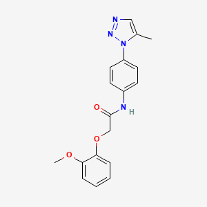 molecular formula C18H18N4O3 B2641109 2-(2-methoxyphenoxy)-N-(4-(5-methyl-1H-1,2,3-triazol-1-yl)phenyl)acetamide CAS No. 924829-68-5