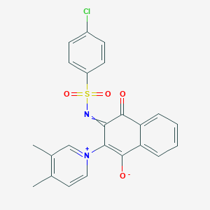 molecular formula C23H17ClN2O4S B264111 1-(3-{[(4-Chlorophenyl)sulfonyl]amidyl}-1,4-dioxo-1,4-dihydro-2-naphthalenyl)-3,4-dimethylpyridinium 