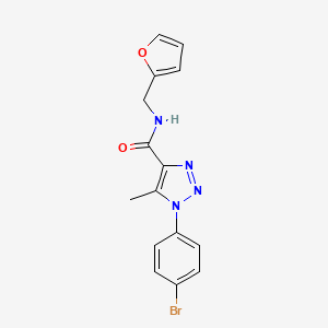 molecular formula C15H13BrN4O2 B2641110 1-(4-bromophenyl)-N-(furan-2-ylmethyl)-5-methyl-1H-1,2,3-triazole-4-carboxamide CAS No. 950235-31-1