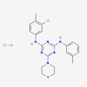 molecular formula C21H24Cl2N6O B2641112 N2-(3-chloro-4-methylphenyl)-6-morpholino-N4-(m-tolyl)-1,3,5-triazine-2,4-diamine hydrochloride CAS No. 1179490-21-1