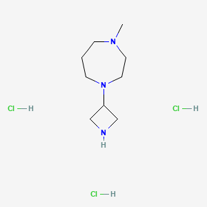 molecular formula C9H22Cl3N3 B2641114 1-(Azetidin-3-yl)-4-methyl-1,4-diazepane;trihydrochloride CAS No. 2411308-63-7