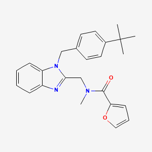 molecular formula C25H27N3O2 B2641116 N-[(1-{[4-(tert-butyl)phenyl]methyl}benzimidazol-2-yl)methyl]-2-furyl-N-methyl carboxamide CAS No. 919976-25-3
