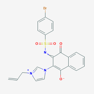 molecular formula C22H16BrN3O4S B264112 3-(4-Bromophenyl)sulfonylimino-4-oxo-2-(3-prop-2-enylimidazol-3-ium-1-yl)naphthalen-1-olate 