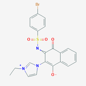 molecular formula C21H16BrN3O4S B264113 3-(4-Bromophenyl)sulfonylimino-2-(3-ethylimidazol-3-ium-1-yl)-4-oxonaphthalen-1-olate 