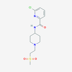 molecular formula C14H20ClN3O3S B2641131 6-Chloro-N-[1-(2-methylsulfonylethyl)piperidin-4-yl]pyridine-2-carboxamide CAS No. 1436122-56-3