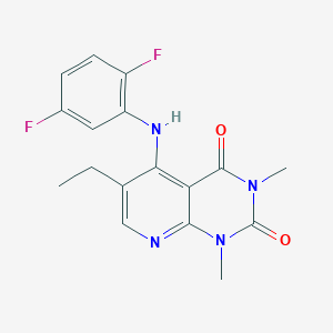 molecular formula C17H16F2N4O2 B2641143 5-((2,5-difluorophenyl)amino)-6-ethyl-1,3-dimethylpyrido[2,3-d]pyrimidine-2,4(1H,3H)-dione CAS No. 941972-30-1