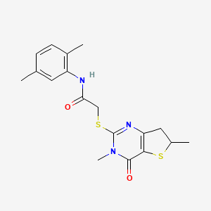 2-((3,6-dimethyl-4-oxo-3,4,6,7-tetrahydrothieno[3,2-d]pyrimidin-2-yl)thio)-N-(2,5-dimethylphenyl)acetamide