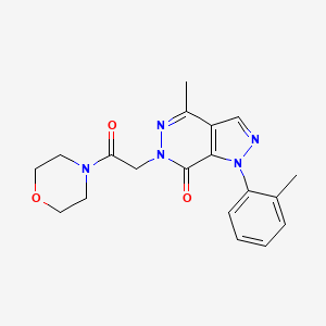 molecular formula C19H21N5O3 B2641161 4-甲基-6-(2-吗啉-2-氧代乙基)-1-(邻甲苯基)-1H-吡唑并[3,4-d]嘧啶并-7(6H)-酮 CAS No. 941973-14-4