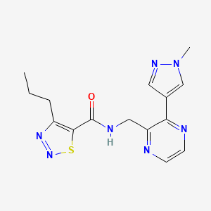 N-((3-(1-methyl-1H-pyrazol-4-yl)pyrazin-2-yl)methyl)-4-propyl-1,2,3-thiadiazole-5-carboxamide