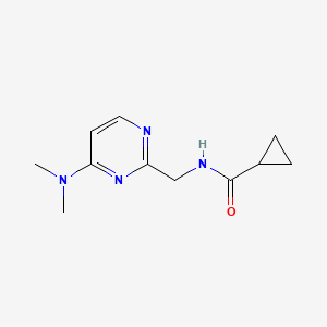 molecular formula C11H16N4O B2641164 N-((4-(二甲氨基)嘧啶-2-基)甲基)环丙烷甲酰胺 CAS No. 1797078-75-1