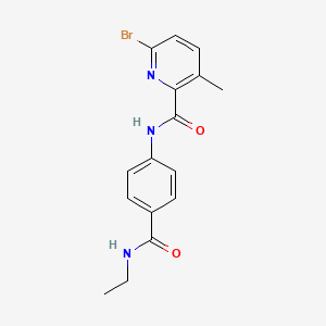 molecular formula C16H16BrN3O2 B2641173 6-bromo-N-[4-(ethylcarbamoyl)phenyl]-3-methylpyridine-2-carboxamide CAS No. 1798741-19-1