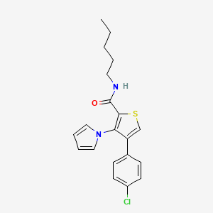 molecular formula C20H21ClN2OS B2641177 4-(4-氯苯基)-N-戊基-3-(1H-吡咯-1-基)噻吩-2-甲酰胺 CAS No. 1358376-86-9