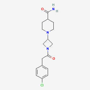 molecular formula C17H22ClN3O2 B2641189 1-(1-(2-(4-Chlorophenyl)acetyl)azetidin-3-yl)piperidine-4-carboxamide CAS No. 2034426-94-1