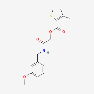 molecular formula C16H17NO4S B2641202 2-((3-Methoxybenzyl)amino)-2-oxoethyl 3-methylthiophene-2-carboxylate CAS No. 1004159-06-1