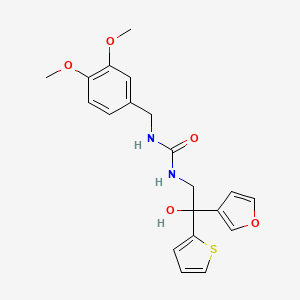 molecular formula C20H22N2O5S B2641205 1-(3,4-Dimethoxybenzyl)-3-(2-(furan-3-yl)-2-hydroxy-2-(thiophen-2-yl)ethyl)urea CAS No. 2034337-50-1