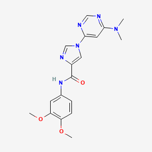 molecular formula C18H20N6O3 B2641209 N~4~-(3,4-dimethoxyphenyl)-1-[6-(dimethylamino)-4-pyrimidinyl]-1H-imidazole-4-carboxamide CAS No. 1251632-56-0