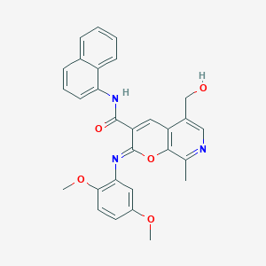 molecular formula C29H25N3O5 B2641210 2-(2,5-dimethoxyphenyl)imino-5-(hydroxymethyl)-8-methyl-N-naphthalen-1-ylpyrano[2,3-c]pyridine-3-carboxamide CAS No. 866342-19-0