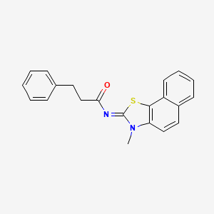 N-(3-methylbenzo[g][1,3]benzothiazol-2-ylidene)-3-phenylpropanamide
