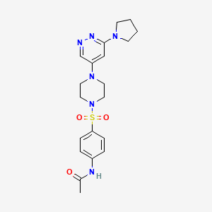 molecular formula C20H26N6O3S B2641246 N-(4-((4-(6-(吡咯烷-1-基)嘧啶-4-基)哌嗪-1-基)磺酰基)苯基)乙酰胺 CAS No. 1797974-21-0