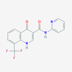 molecular formula C16H10F3N3O2 B2641251 4-羟基-N-(吡啶-2-基)-8-(三氟甲基)喹啉-3-甲酰胺 CAS No. 59197-87-4