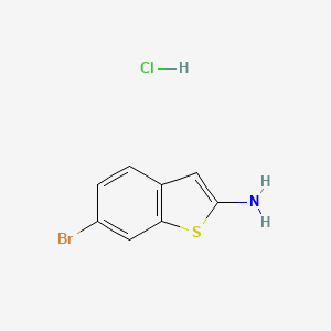 molecular formula C8H7BrClNS B2641253 6-Bromo-1-benzothiophen-2-amine hydrochloride CAS No. 604757-36-0