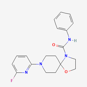molecular formula C19H21FN4O2 B2641266 8-(6-fluoro-2-pyridinyl)-N-phenyl-1-oxa-4,8-diazaspiro[4.5]decane-4-carboxamide CAS No. 303151-54-4