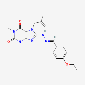(E)-8-(2-(4-ethoxybenzylidene)hydrazinyl)-1,3-dimethyl-7-(2-methylallyl)-1H-purine-2,6(3H,7H)-dione