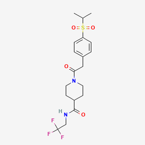 1-(2-(4-(isopropylsulfonyl)phenyl)acetyl)-N-(2,2,2-trifluoroethyl)piperidine-4-carboxamide