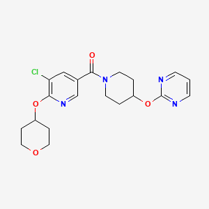 (5-chloro-6-((tetrahydro-2H-pyran-4-yl)oxy)pyridin-3-yl)(4-(pyrimidin-2-yloxy)piperidin-1-yl)methanone