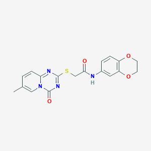 N-(2,3-dihydro-1,4-benzodioxin-6-yl)-2-(7-methyl-4-oxopyrido[1,2-a][1,3,5]triazin-2-yl)sulfanylacetamide