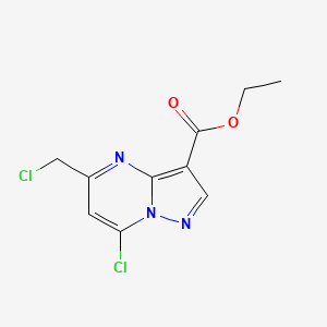 molecular formula C10H9Cl2N3O2 B2641287 7-氯-5-(氯甲基)吡唑并[1,5-a]嘧啶-3-羧酸乙酯 CAS No. 2260935-88-2