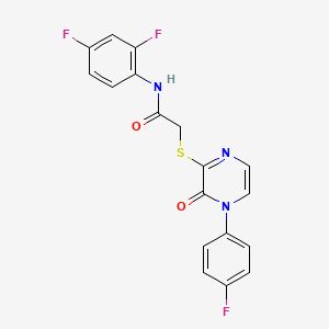 N-(2,4-difluorophenyl)-2-((4-(4-fluorophenyl)-3-oxo-3,4-dihydropyrazin-2-yl)thio)acetamide