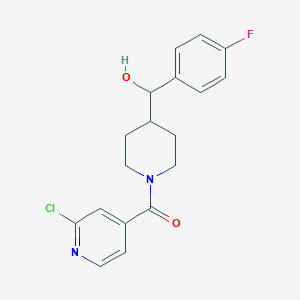 molecular formula C18H18ClFN2O2 B2641297 [1-(2-Chloropyridine-4-carbonyl)piperidin-4-yl](4-fluorophenyl)methanol CAS No. 1356562-17-8