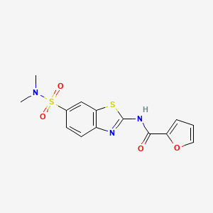 molecular formula C14H13N3O4S2 B2641298 N-[6-(二甲基磺酰胺)-1,3-苯并噻唑-2-基]呋喃-2-甲酰胺 CAS No. 865592-14-9