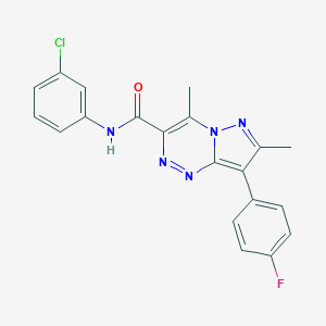 molecular formula C20H15ClFN5O B264130 N-(3-chlorophenyl)-8-(4-fluorophenyl)-4,7-dimethylpyrazolo[5,1-c][1,2,4]triazine-3-carboxamide 