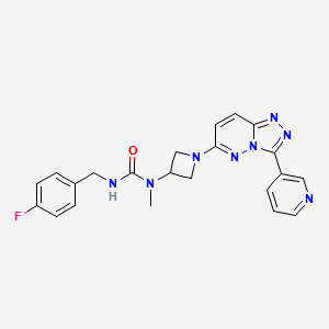 3-[(4-Fluorophenyl)methyl]-1-methyl-1-[1-(3-pyridin-3-yl-[1,2,4]triazolo[4,3-b]pyridazin-6-yl)azetidin-3-yl]urea