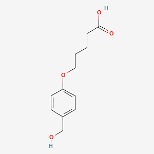 molecular formula C12H16O4 B2641311 5-(4-Hydroxymethylphenoxy)pentanoic acid CAS No. 314280-16-5