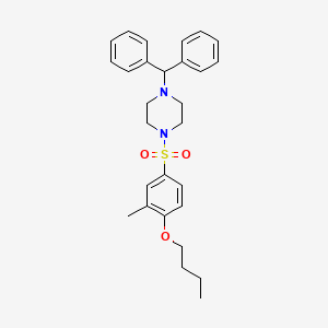 molecular formula C28H34N2O3S B2641314 1-(4-Butoxy-3-methylbenzenesulfonyl)-4-(diphenylmethyl)piperazine CAS No. 1903960-33-7