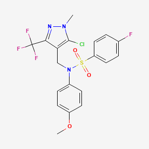 N-{[5-chloro-1-methyl-3-(trifluoromethyl)-1H-pyrazol-4-yl]methyl}-4-fluoro-N-(4-methoxyphenyl)benzenesulfonamide
