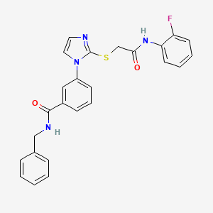 N-benzyl-3-(2-((2-((2-fluorophenyl)amino)-2-oxoethyl)thio)-1H-imidazol-1-yl)benzamide