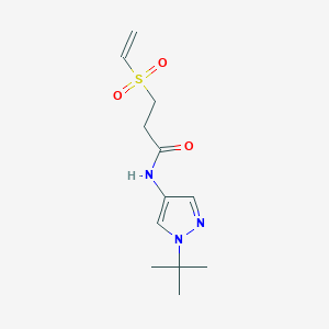 molecular formula C12H19N3O3S B2641341 N-(1-Tert-butylpyrazol-4-yl)-3-ethenylsulfonylpropanamide CAS No. 2249576-20-1