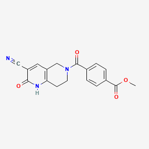 molecular formula C18H15N3O4 B2641343 4-(3-氰基-2-氧代-1,2,5,6,7,8-六氢-1,6-萘啶-6-羰基)苯甲酸甲酯 CAS No. 2034448-20-7