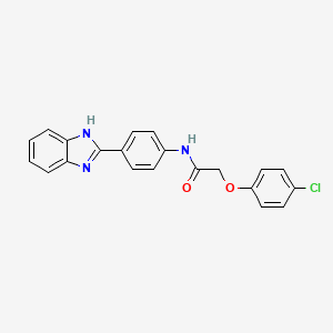 molecular formula C21H16ClN3O2 B2641346 N-[4-(1H-苯并咪唑-2-基)苯基]-2-(4-氯苯氧基)乙酰胺 CAS No. 394229-53-9