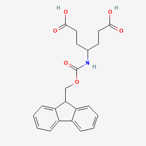 molecular formula C22H23NO6 B2641350 4-(9H-Fluoren-9-ylmethoxycarbonylamino)heptanedioic acid CAS No. 2050042-30-1