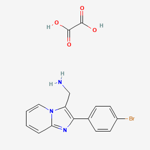 molecular formula C16H14BrN3O4 B2641353 (2-(4-Bromophenyl)imidazo[1,2-a]pyridin-3-yl)methanamine oxalate CAS No. 1197226-07-5