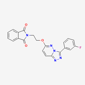 molecular formula C21H14FN5O3 B2641356 2-[2-[[3-(3-Fluorophenyl)-[1,2,4]triazolo[4,3-b]pyridazin-6-yl]oxy]ethyl]isoindole-1,3-dione CAS No. 2380042-41-9