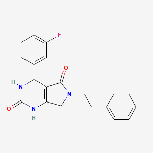 molecular formula C20H18FN3O2 B2641358 4-(3-氟苯基)-6-苯乙基-3,4,6,7-四氢-1H-吡咯并[3,4-d]嘧啶-2,5-二酮 CAS No. 930084-86-9