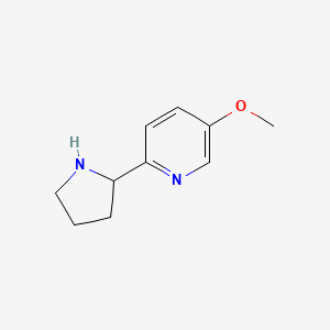 molecular formula C10H14N2O B2641364 5-Methoxy-2-(pyrrolidin-2-yl)pyridine CAS No. 1256805-51-2