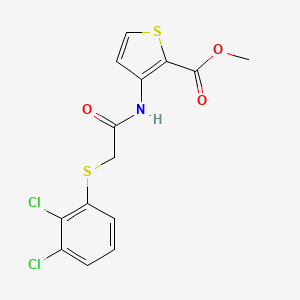 molecular formula C14H11Cl2NO3S2 B2641365 Methyl 3-({2-[(2,3-dichlorophenyl)sulfanyl]acetyl}amino)-2-thiophenecarboxylate CAS No. 477887-64-2