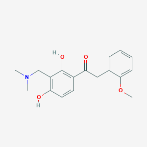 molecular formula C18H21NO4 B2641368 1-(3-((二甲基氨基)甲基)-2,4-二羟基苯基)-2-(2-甲氧基苯基)乙酮 CAS No. 1021218-38-1